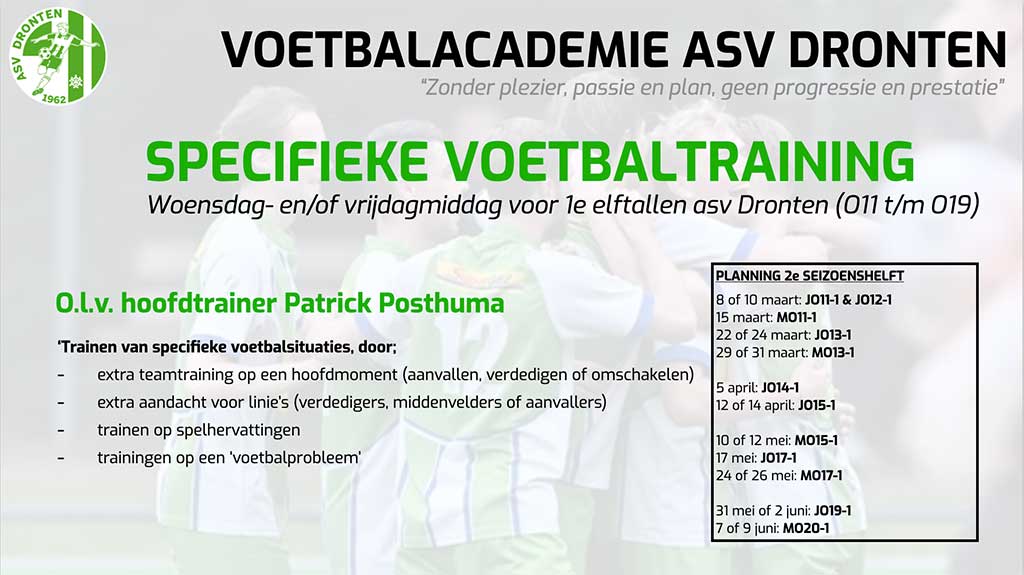 Planning-extra-training-1e-elftallen-asv-Dronten-2023